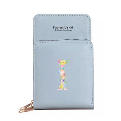 За дамска чанта Портфейли от изкуствена кожа Сензорен екран Пакет за мобилни телефони Чанти за рамо Дамски портфейл Розово портмоне за мобилен телефон с печат на букви