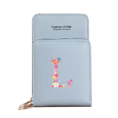 За дамска чанта Портфейли от изкуствена кожа Сензорен екран Пакет за мобилни телефони Чанти за рамо Дамски портфейл Розово портмоне за мобилен телефон с печат на букви