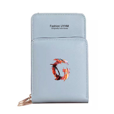 Дамска чанта през рамо, портфейли от изкуствена кожа, пакет с карти, сензорен екран, чанти за мобилни телефони, дамска чанта за мобилен телефон, боя, чанта за пари с 26 букви