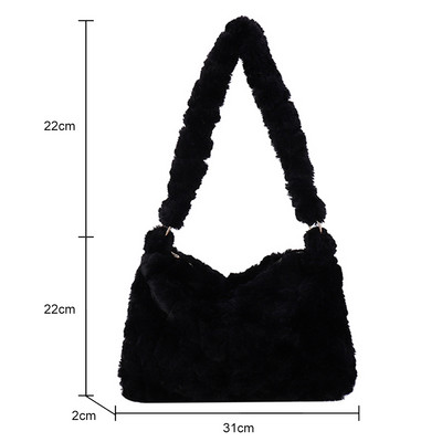 Naiste plüüsist õlakotid kohev soe sügistalvine kandekott Moodne Retro pealiskäepidemega kott Tõmblukk Väike reisikott naistele tüdrukutele