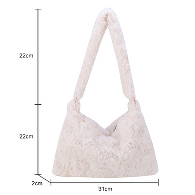 Naiste plüüsist õlakotid kohev soe sügistalvine kandekott Moodne Retro pealiskäepidemega kott Tõmblukk Väike reisikott naistele tüdrukutele