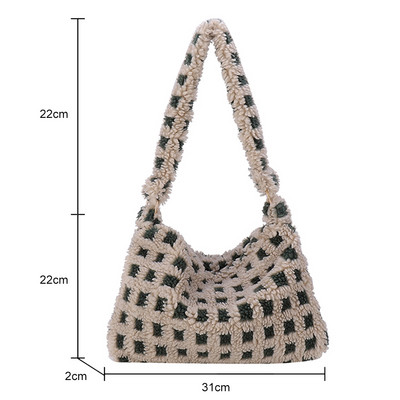 Naiste plüüsist õlakotid kohev soe sügistalvine kandekott Moodne Retro pealiskäepidemega kott Tõmblukk Väike reisikott naistele tüdrukutele