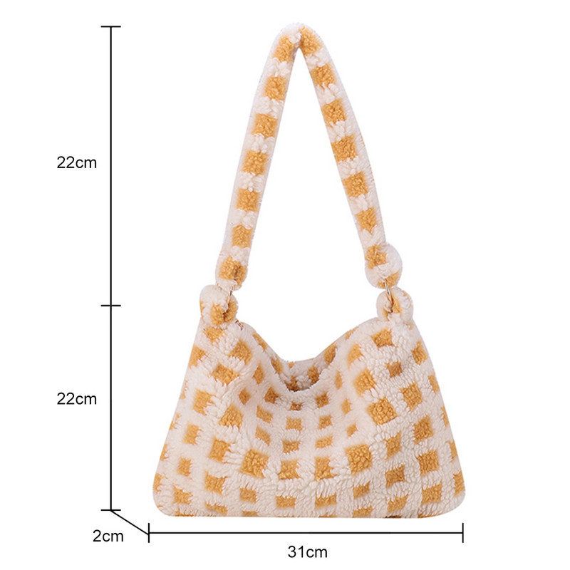 Naiste plüüsist õlakotid kohev soe sügistalvine kandekott Moodne Retro pealiskäepidemega kott Tõmblukk Väike reisikott naistele tüdrukutele