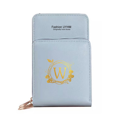 Чанти за мобилни телефони Дамски портфейл Пакет с карти Сензорен екран Пакет за мобилен телефон Венец Портмоне с цип с печат на букви Дамска чанта през рамо