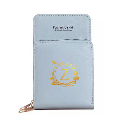 Чанти за мобилни телефони Дамски портфейл Пакет с карти Сензорен екран Пакет за мобилен телефон Венец Портмоне с цип с печат на букви Дамска чанта през рамо