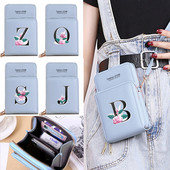 Pu Δερμάτινες τσάντες κινητού τηλεφώνου Γυναικεία πορτοφόλια Οθόνη αφής Πακέτο κινητού τηλεφώνου Whitemarble Πορτοφόλι εκτύπωσης 26 γραμμάτων Γυναικεία τσάντα ώμου