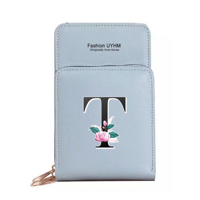 Pu Δερμάτινες τσάντες κινητού τηλεφώνου Γυναικεία πορτοφόλια Οθόνη αφής Πακέτο κινητού τηλεφώνου Whitemarble Πορτοφόλι εκτύπωσης 26 γραμμάτων Γυναικεία τσάντα ώμου