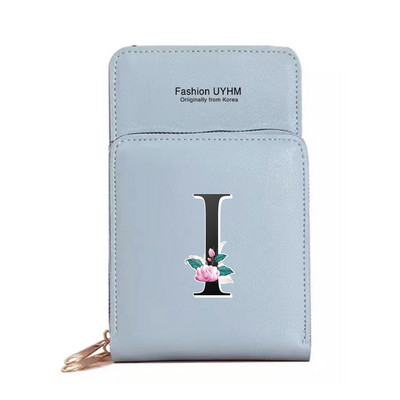 Pu Δερμάτινες τσάντες κινητού τηλεφώνου Γυναικεία πορτοφόλια Οθόνη αφής Πακέτο κινητού τηλεφώνου Whitemarble Πορτοφόλι εκτύπωσης 26 γραμμάτων Γυναικεία τσάντα ώμου