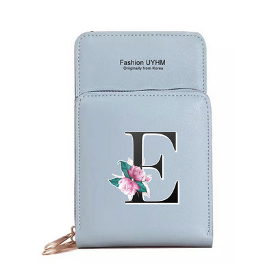 Pu Δερμάτινες τσάντες κινητού τηλεφώνου Γυναικεία πορτοφόλια Οθόνη αφής Πακέτο κινητού τηλεφώνου Whitemarble Πορτοφόλι εκτύπωσης 26 γραμμάτων Γυναικεία τσάντα ώμου