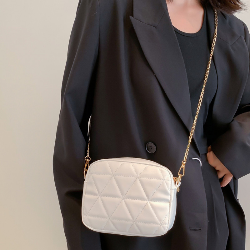 Divatos egyszínű válltáska Crossbody táskák nőknek 2023 Bőr kockás táska pénztárca Női tervezői táskák kézitáskák női táskák