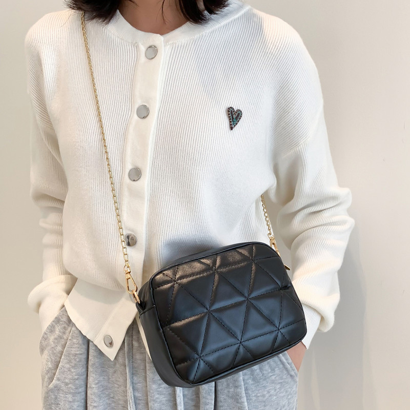 Divatos egyszínű válltáska Crossbody táskák nőknek 2023 Bőr kockás táska pénztárca Női tervezői táskák kézitáskák női táskák