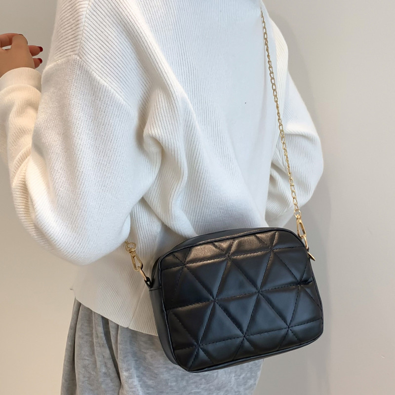 Divatos egyszínű válltáska Crossbody táskák nőknek 2023 Bőr kockás táska pénztárca Női tervezői táskák kézitáskák női táskák