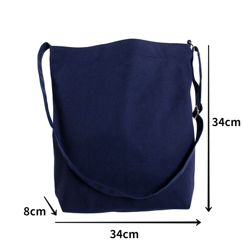 Naiste kott Reguleeritav Crossbody käekott Naiste ostja Lihtne ühevärviline õlakott puuvillasest riidest kotid Tüdrukutele Raamatud Tote