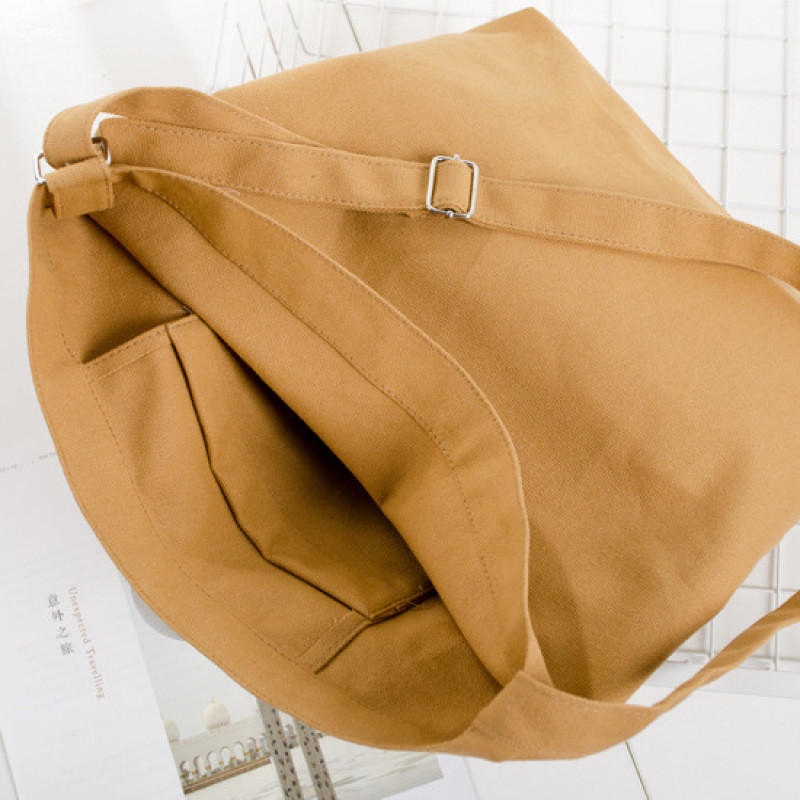 Naiste kott Reguleeritav Crossbody käekott Naiste ostja Lihtne ühevärviline õlakott puuvillasest riidest kotid Tüdrukutele Raamatud Tote