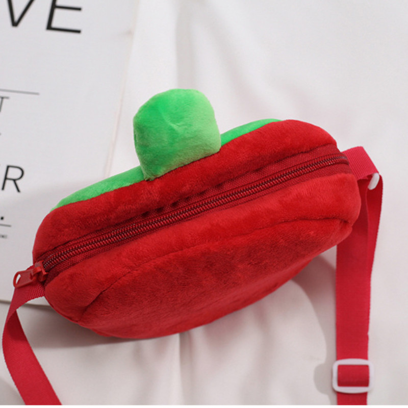 Uued armsad puuviljamaasikas porgandi puuvillased õlakotid naistele rahakotid ja käekotid, tüdrukute mini telefonikotid