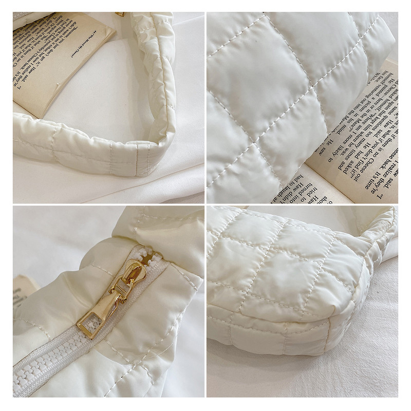 Kosmosepadi puuvillane naiste õlakott naiste ostlejate daami talvine nailonist polsterdatud talvine tepitud kotid käekott