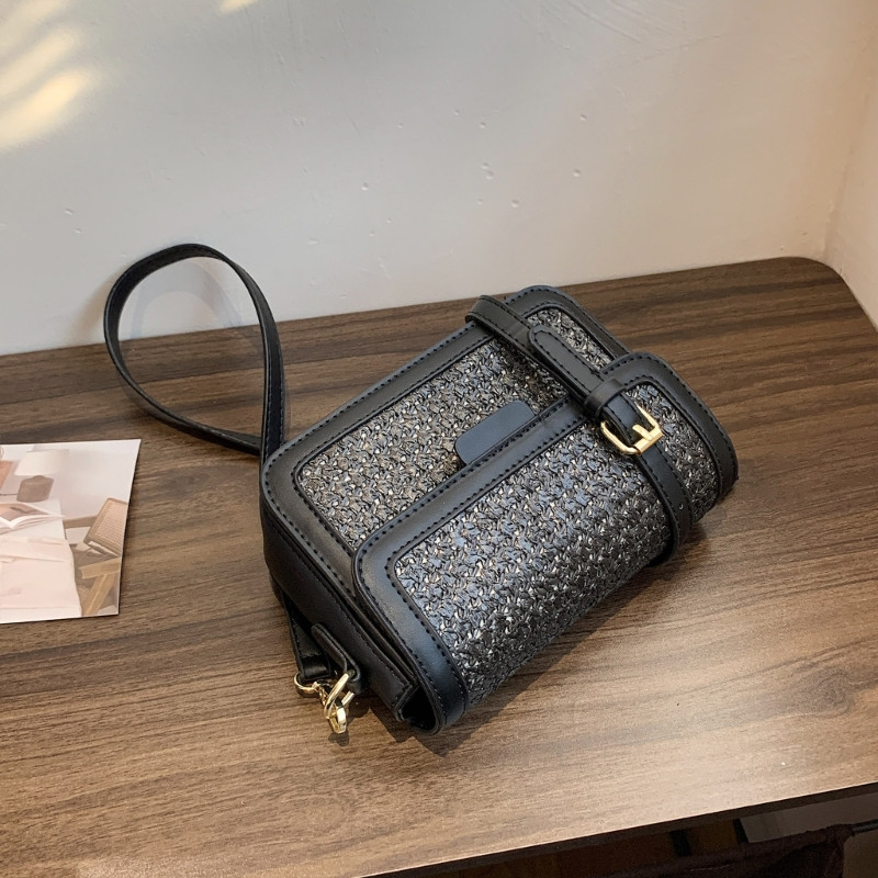 Дамска сламена чанта през рамо Дамска малка ежедневна дамска ретро чанта за през рамо