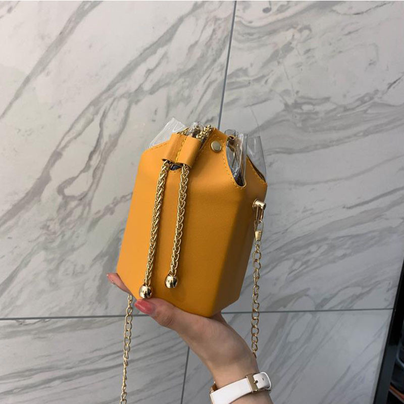 Driga női válltáskák Messenger kézitáskák női vödörtáska új 2022 divatlánc egyszínű pu bőr elegáns alkalmi táska