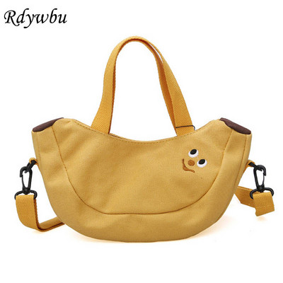 Rdywbu Fruit Shape Izšūšana Tote Rokassomiņa Sievietēm Radoša Apple Banāna formas plecu soma Ikdienas karikatūra Crossbody Bolsas B701