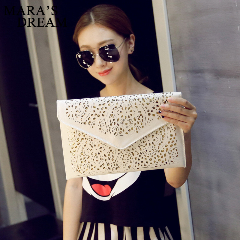 Дамска чанта-плик от Mara's Dream Solid Модна дамска чанта клъч Издълбани дизайнерски чанти за дами Вечерна парти чанта