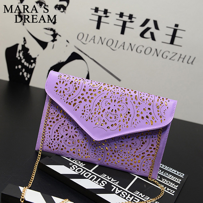 Дамска чанта-плик от Mara's Dream Solid Модна дамска чанта клъч Издълбани дизайнерски чанти за дами Вечерна парти чанта