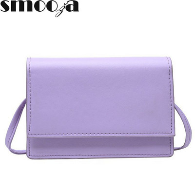 SMOOZA Fashion Candy Color Flap Τσάντα για γυναίκες 2022 Νέες τσάντες πολυτελείας σχεδιαστές χιαστί ώμου Γυναικεία απλή τσάντα PU