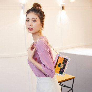 Γυναικείες τσάντες λέιζερ 2022 Νέες γεωμετρικές τσάντες ασορτί χρώματος διαμαντιού για γυναίκες με κλειδαριά Μικρή τετράγωνη τσάντα Μικρή τσάντα ώμου