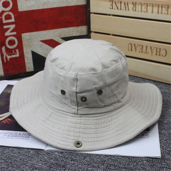 Σαφάρι Καπέλο Ανδρικά Καπέλα Καπέλο πεζοπορίας Καπέλο ανδρών Στρατιωτικό Panama Boonie Bucket Καπέλο Καπέλο Βαμβακερό Ψάρεμα Κυνήγι Safari Summer Sun