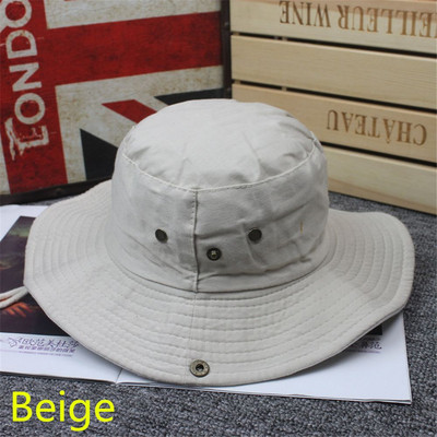 Шапка Safari Мъжки шапки Туристическа шапка Мъжка шапка Мъжка военна панама Boonie Bucket Hat Cap Памук Риболов Лов Сафари Лятно слънце