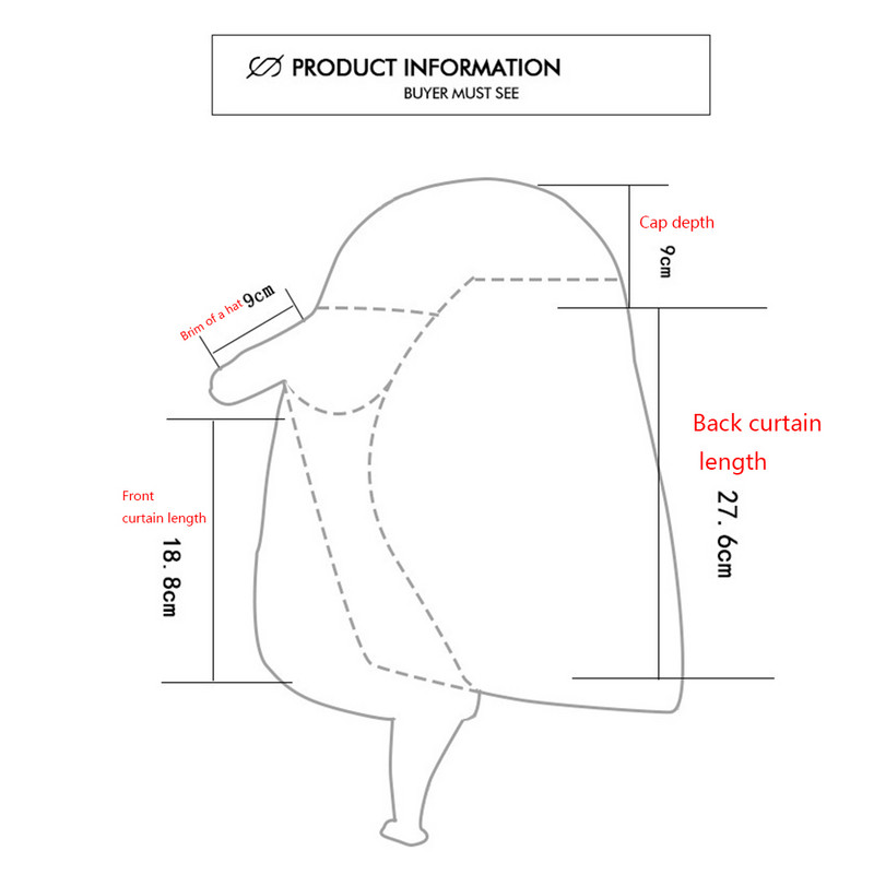 Kültéri napvédő sapka UV védelemmel ellátott fülvédő nyakvédő horgászat vadászat túra sapka uniszex szabadidős sapka