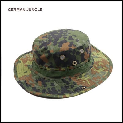 Камуфлажна шапка Тактически US Army Bucket Hats Военна Панама Лятна шапка за къмпинг Риболов Лов Туризъм На открито Camo Слънчеви шапки Мъжки