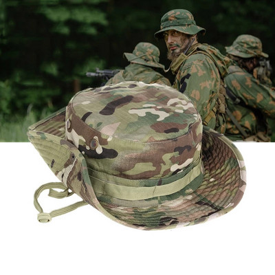 Камуфлажна шапка Boonie Tactical US Army Bucket Hats Military Multicam Panama Summer Cap Лов Туризъм Outdoor Camo Sun Caps Men