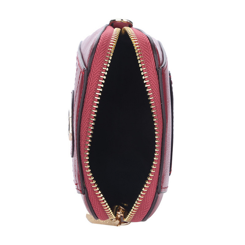 Дамска портмоне за мобилен телефон Messenger чанта с множество отделения Портфейл през рамо Малък PU кожен подарък за рожден ден