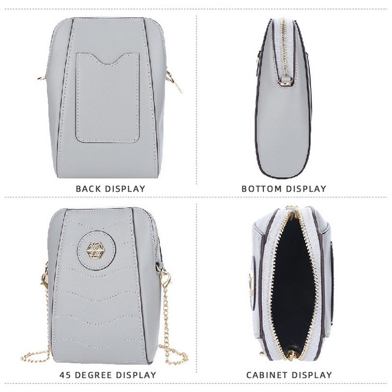 Дамска портмоне за мобилен телефон Messenger чанта с множество отделения Портфейл през рамо Малък PU кожен подарък за рожден ден