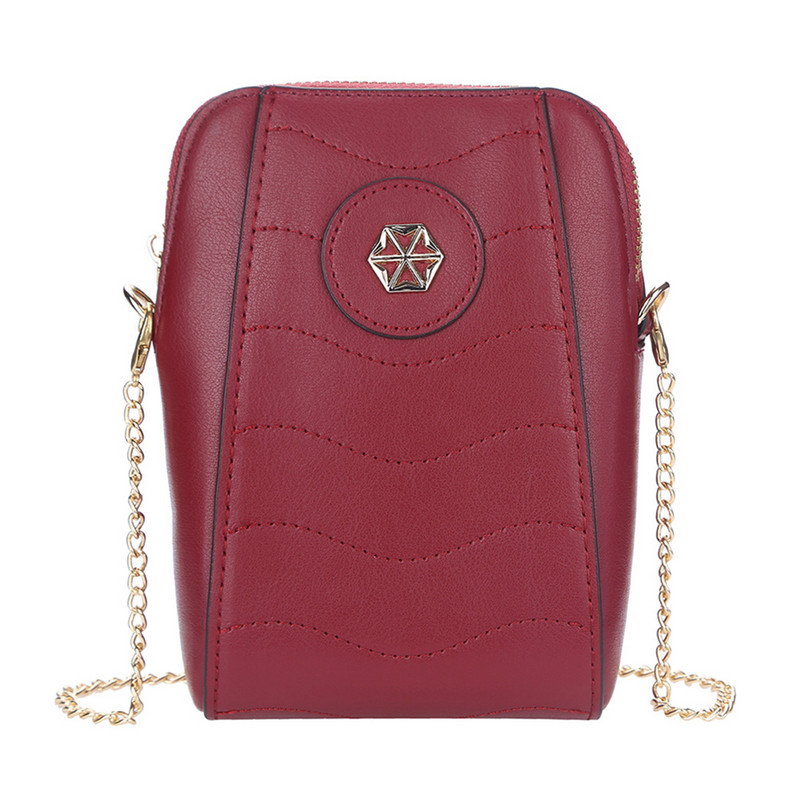 Дамска портмоне за мобилен телефон Messenger чанта с множество отделения Портфейл през рамо Малък PU кожен подарък за рожден ден