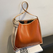 Driga Fashion csíkos női válltáskák Pu bőr kézitáskák színkontraszt Egyszerű utazótáskák 2022 új divatos elegáns táskák