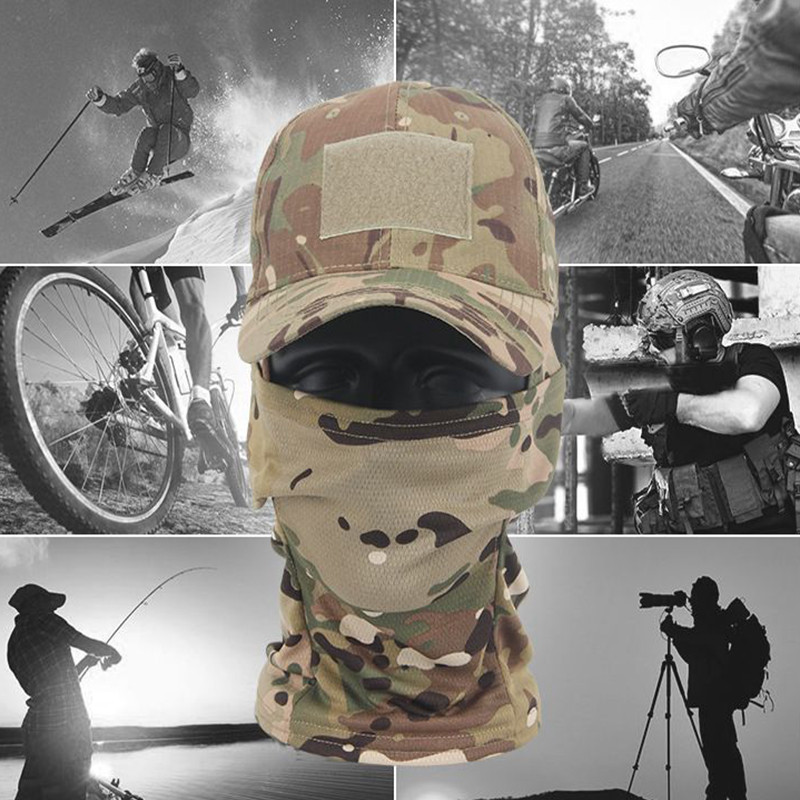 2023 Military Hood Tactical Army Caps Baseball για άνδρες Γυναικείες Καλοκαιρινά καπέλα ηλίου καμουφλάζ εξωτερικού χώρου Balaclava Half Ski Mask