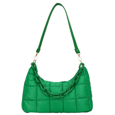 Láncok Női válltáskák Divatos steppelt futártáska Nylon téli pamut párnázott csekk Alkalmi szolid lányoknak vásárlás