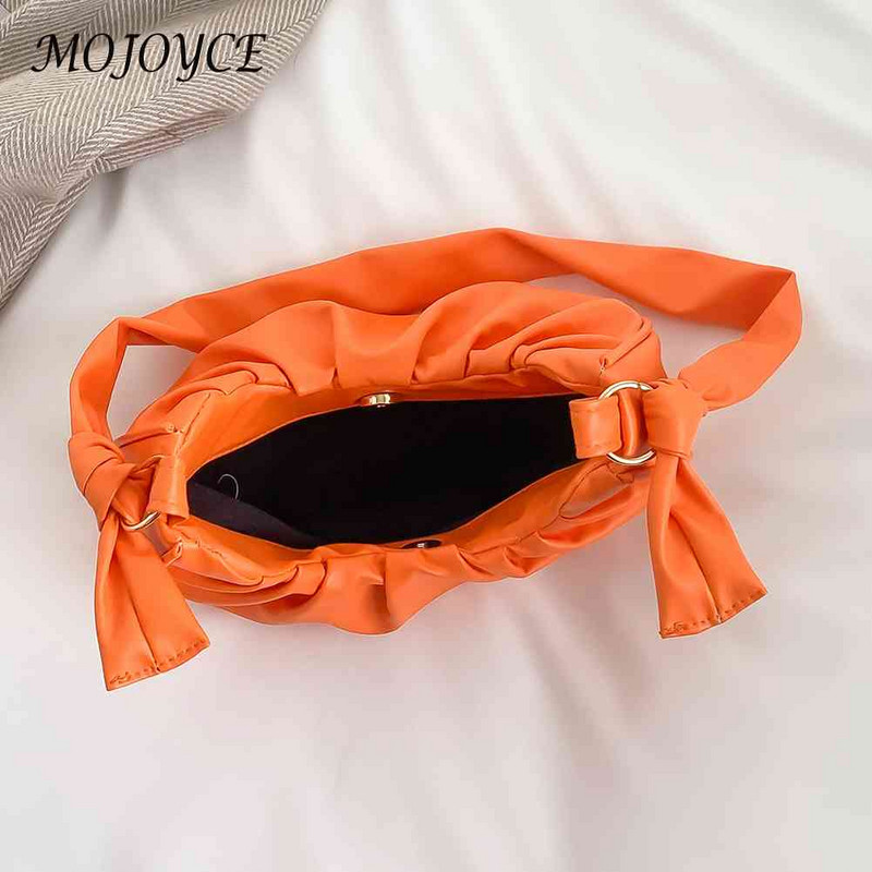 Peen naiste õlakott, ühevärviline kaenlaaluse disainiga PU-nahast kaenlaalused kotid vaba aja naistele poolkuu igapäevased pelmeenikotid