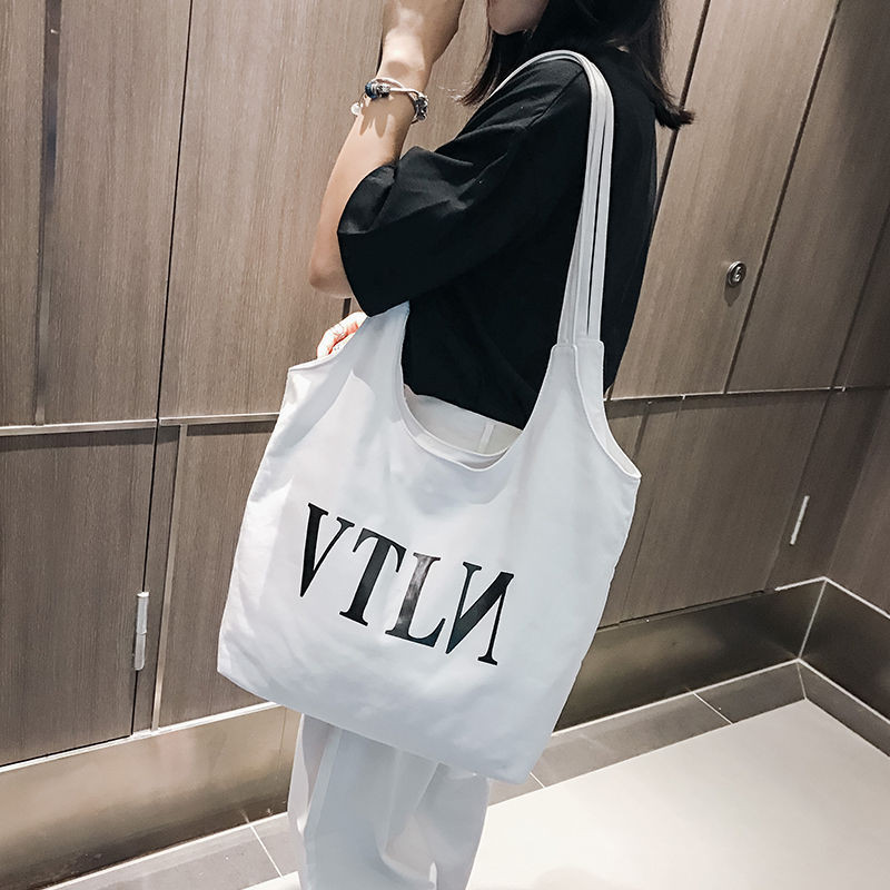 Női nagy vászon bevásárlótáska Újrafelhasználható, extra nagy élelmiszertáska Eco környezetbarát vásárlói válltáskák fiatal lányoknak