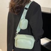 Crossbody kotid naistele PU-nahast vabaaja pehmest massiiv õlakotid koos mini-ripatsiga Moedisaineri sobiv kandekott