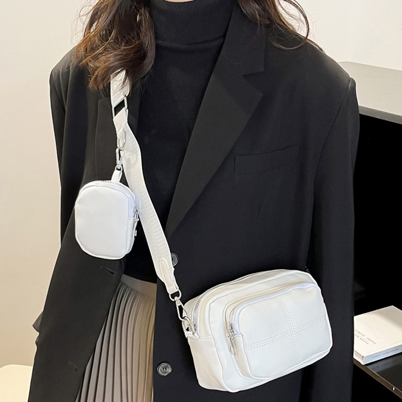 Crossbody kotid naistele PU-nahast vabaaja pehmest massiiv õlakotid koos mini-ripatsiga Moedisaineri sobiv kandekott