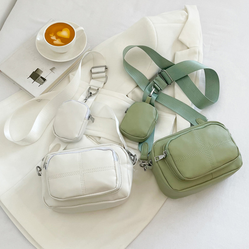 Crossbody kotid naistele PU-nahast vabaaja pehmest massiiv õlakotid koos mini-ripatsiga Moedisaineri sobiv kandekott