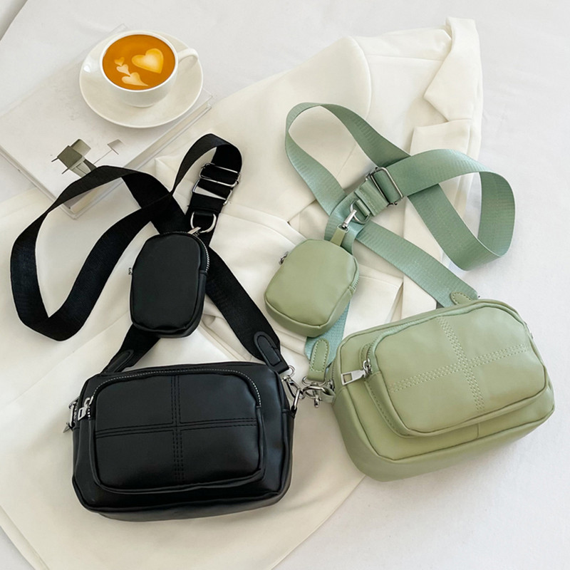 Crossbody kotid naistele PU-nahast vabaaja pehmest massiiv õlakotid koos mini-ripatsiga Moedisaineri sobiv kandekott