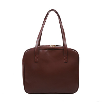 Retro modne PU kožne ženske torbe na rame ispod pazuha Ležerne jednobojne torbe velikog kapaciteta s gornjom ručkom Ženske torbe na rame