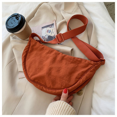 Модна дамска чанта през рамо Найлонова чанта тип месинджър Едноцветна платнена чанта за кнедли под мишниците Дамски пазарски чанти през рамо Портфейл