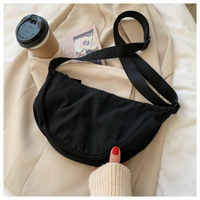 Модна дамска чанта през рамо Найлонова чанта тип месинджър Едноцветна платнена чанта за кнедли под мишниците Дамски пазарски чанти през рамо Портфейл