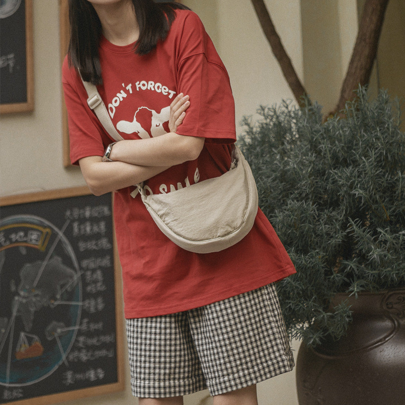 Модна дамска чанта през рамо Найлонова чанта тип месинджър Едноцветна платнена чанта за кнедли под мишниците Дамски пазарски чанти през рамо Портфейл