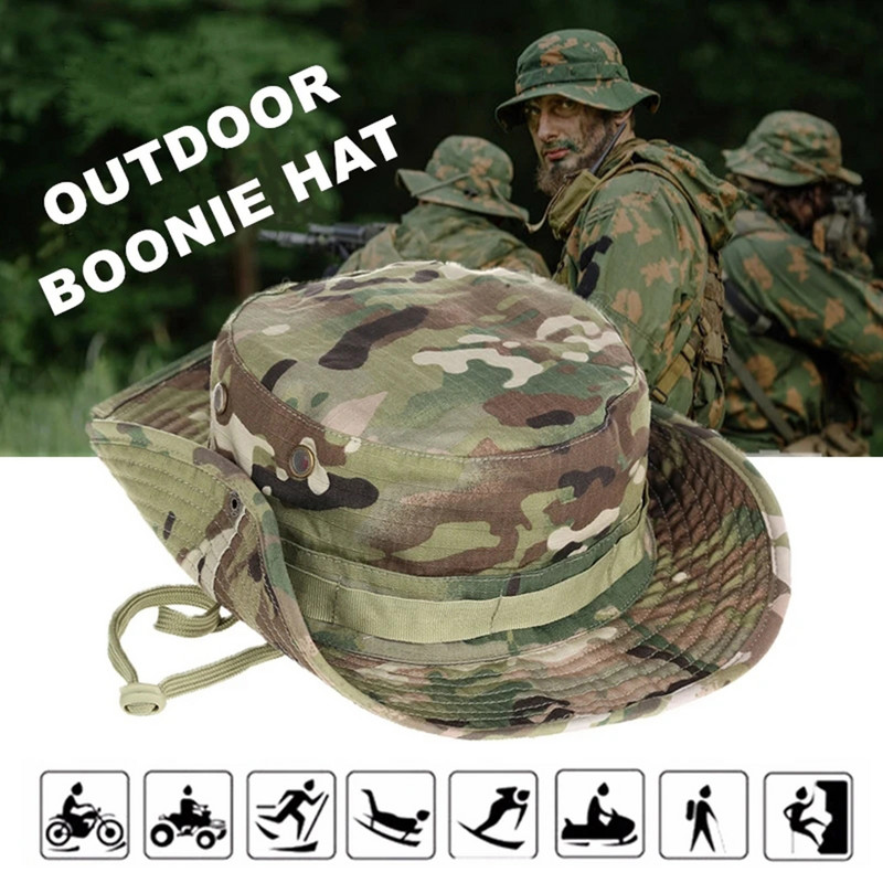Multicam Boonie Hat Military Camouflage Tactical Cap Bucket Καπέλα Στρατού Κυνήγι Υπαίθριο Καπέλο Παναμά Πεζοπορία Ψάρεμα Καπέλο βουνού Άντρες