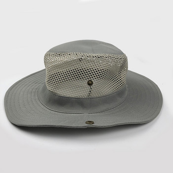 Външни летни широкополи мъжки дишащи мрежести пътни катерене, риболов, плажни шапки с кофа, сгъваема слънцезащитна шапка X015